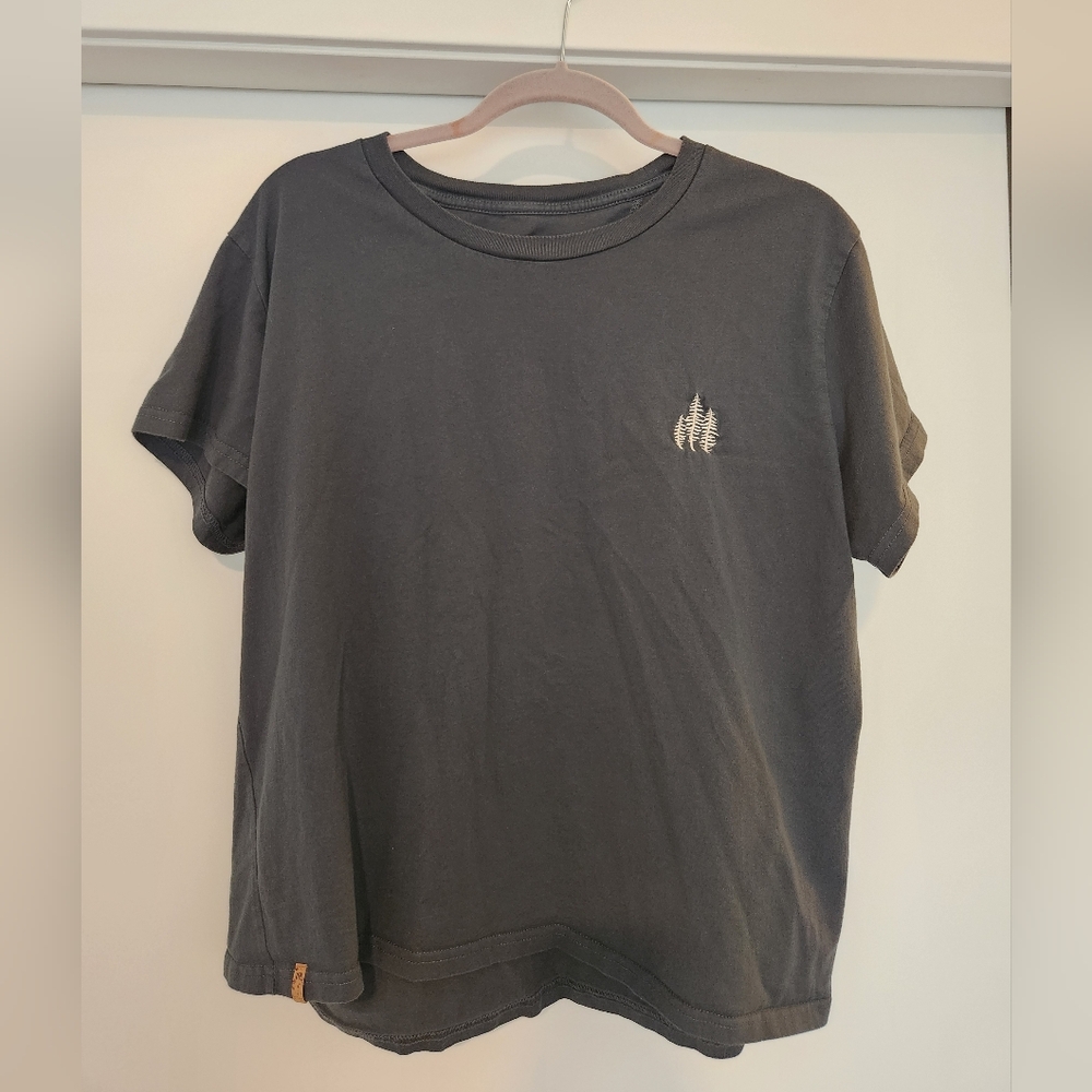 tentree Charcoal Gray Short Sleeve Tee with Tree Logo
